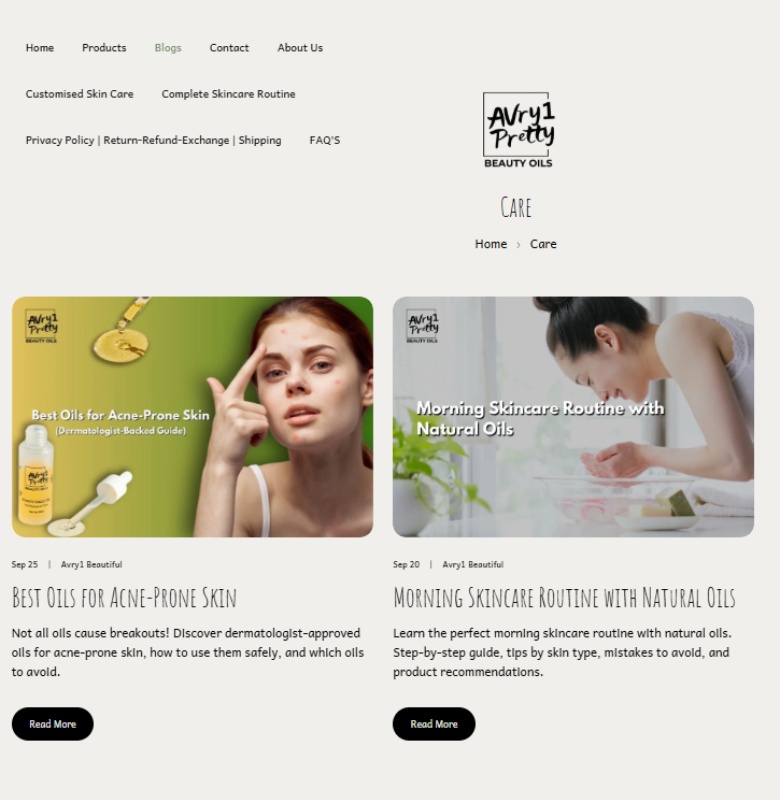 Blog Section on Website