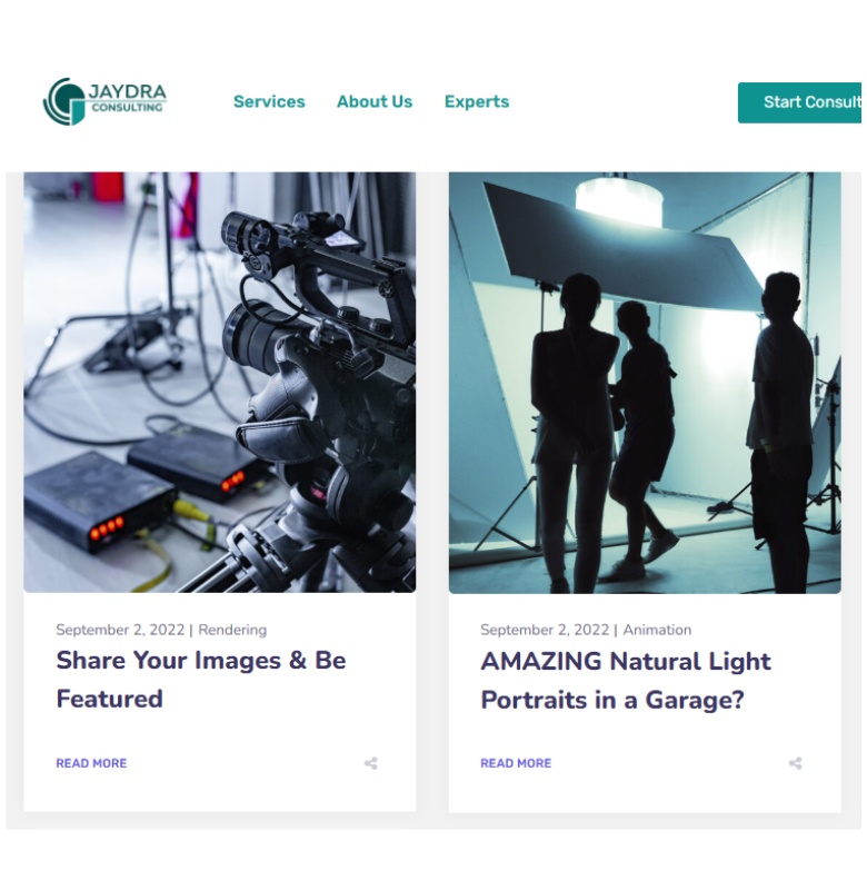 blog section on website