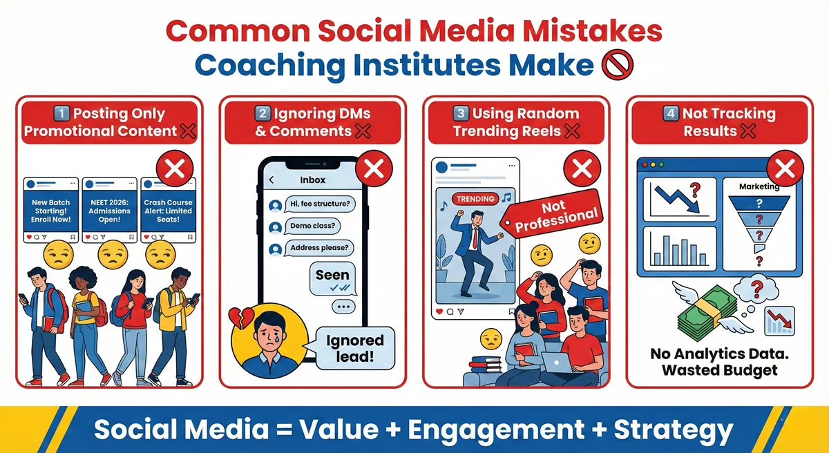 Common Social Media Mistakes Coaching Institutes Make