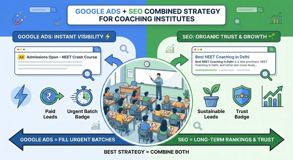 Google Ads + SEO Combined Strategy for Coaching Institutes