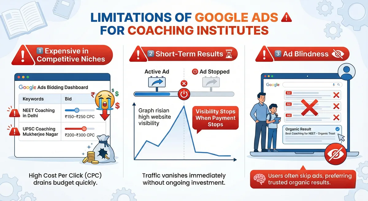 Limitations of Google Ads for Coaching Institutes