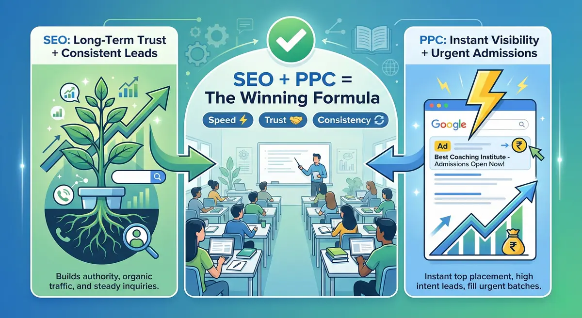 SEO + PPC Work Better Together Speed + Trust + Admissions