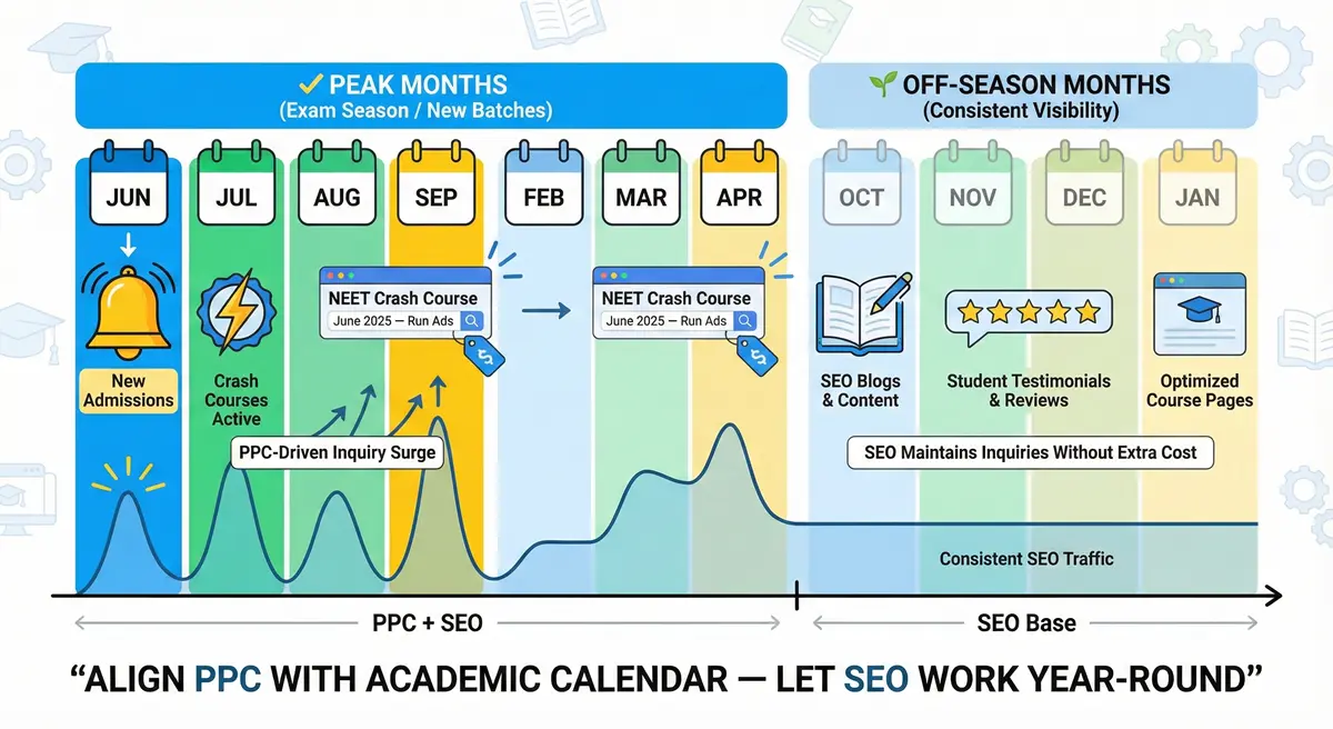 Seasonal Strategy PPC for Peaks + SEO for Consistency