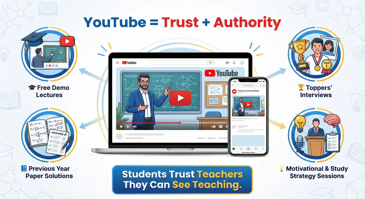 YouTube for Coaching Institutes Trust + Authority Builder