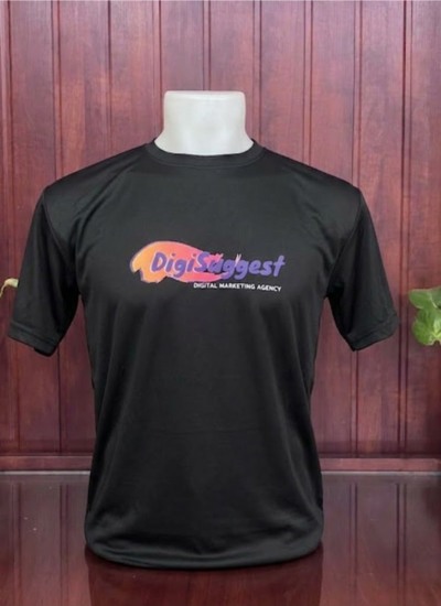 custom printed round neck tshirts black color