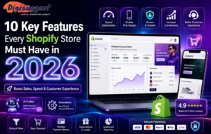 Futuristic Shopify marketing design