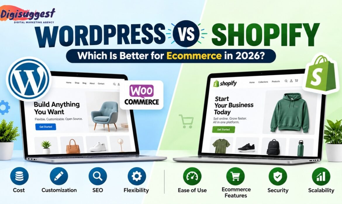 WordPress vs Shopify comparison for ecommerce websites